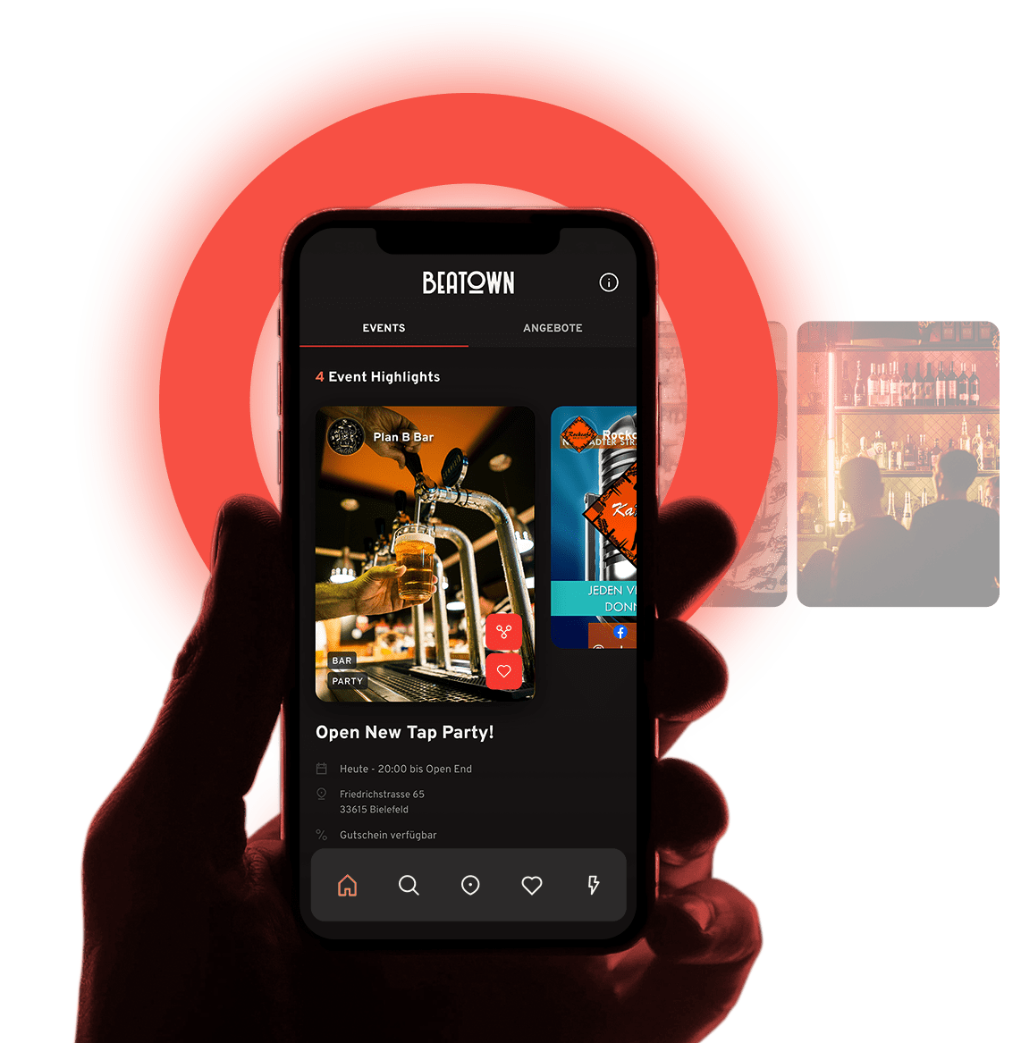Screenshot der beatown App