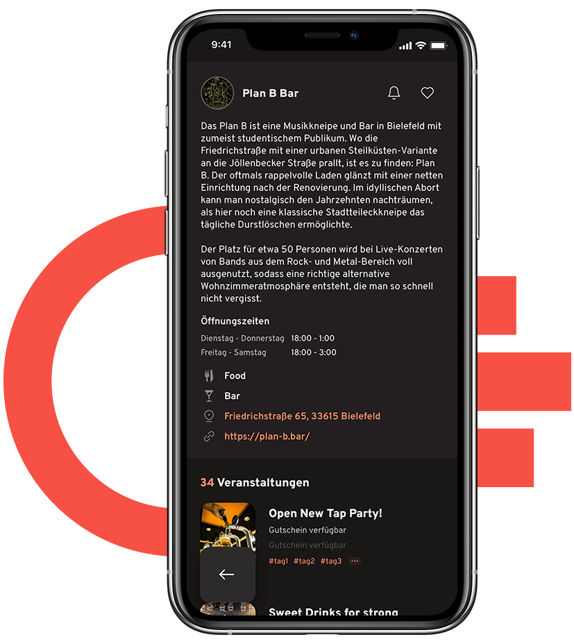 Screenshot der beatown App